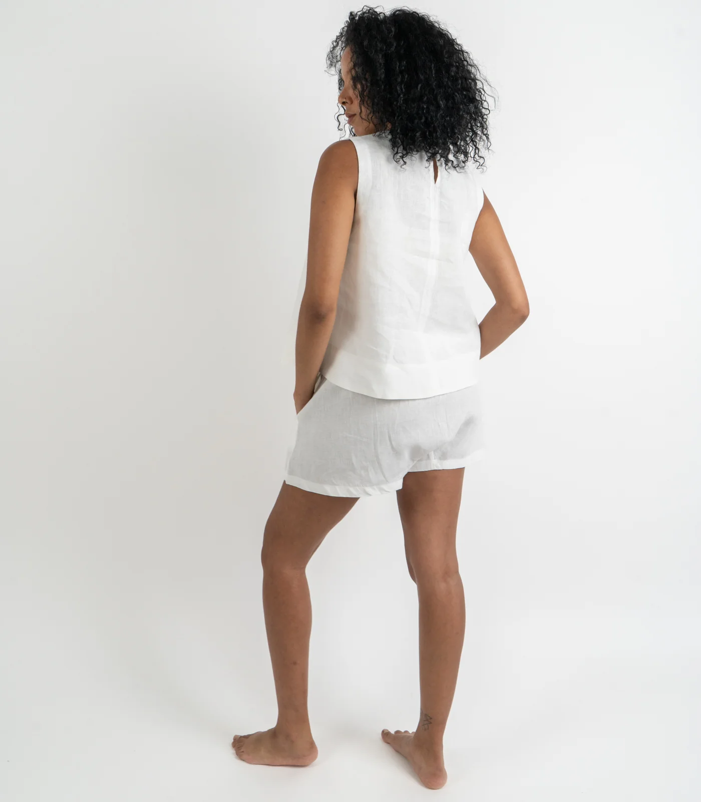 Organic Linen Boxy Lounge Shorts - Image 35
