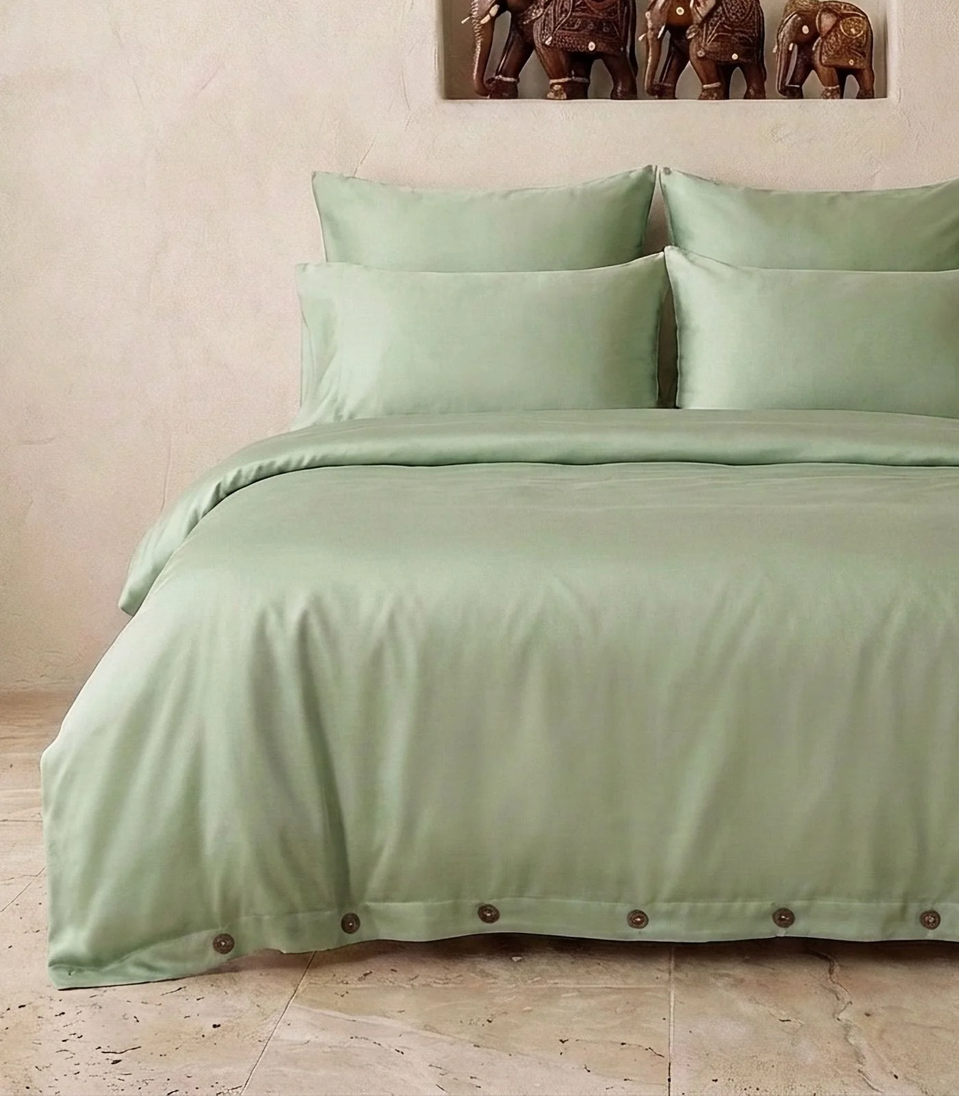 Organic Cotton Percale Plain Quilt Cover Set - Image 13