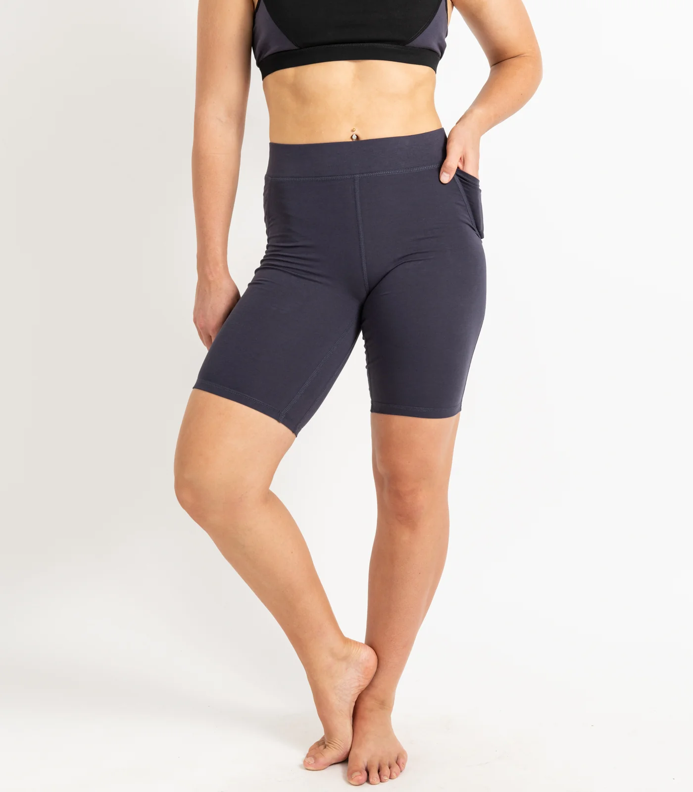 Organic Cotton Pocket Long Bike Shorts