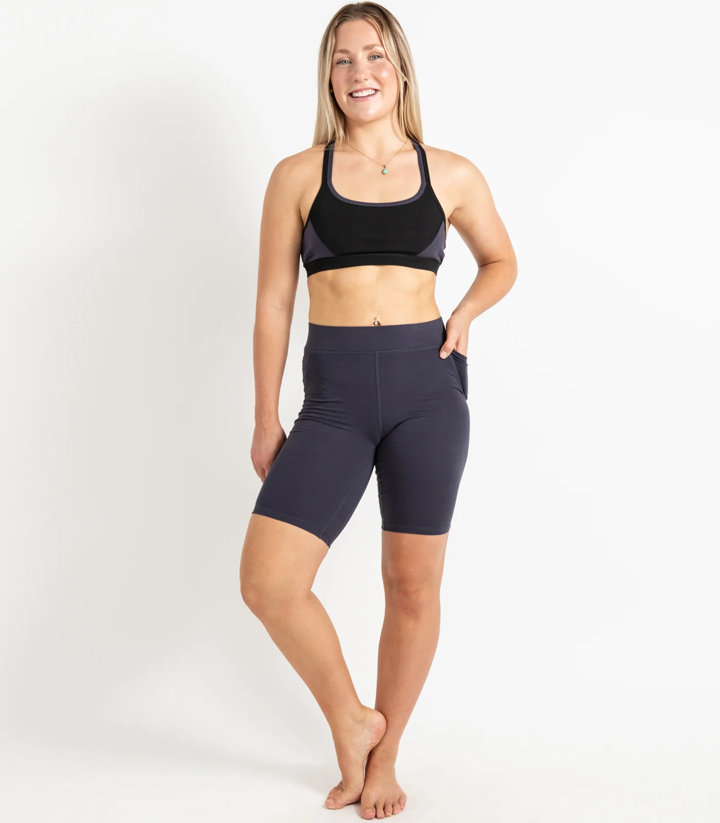 Organic Cotton Pocket Long Bike Shorts - Image 3