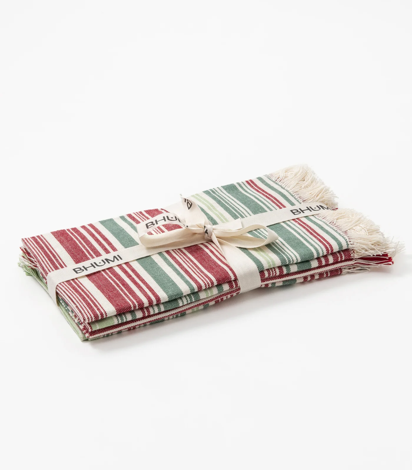 Organic Cotton Retro Stripe Ribbed Placemat & Napkin Set (4 Pack Placemats + 4 Pack Napkins) - Image 11
