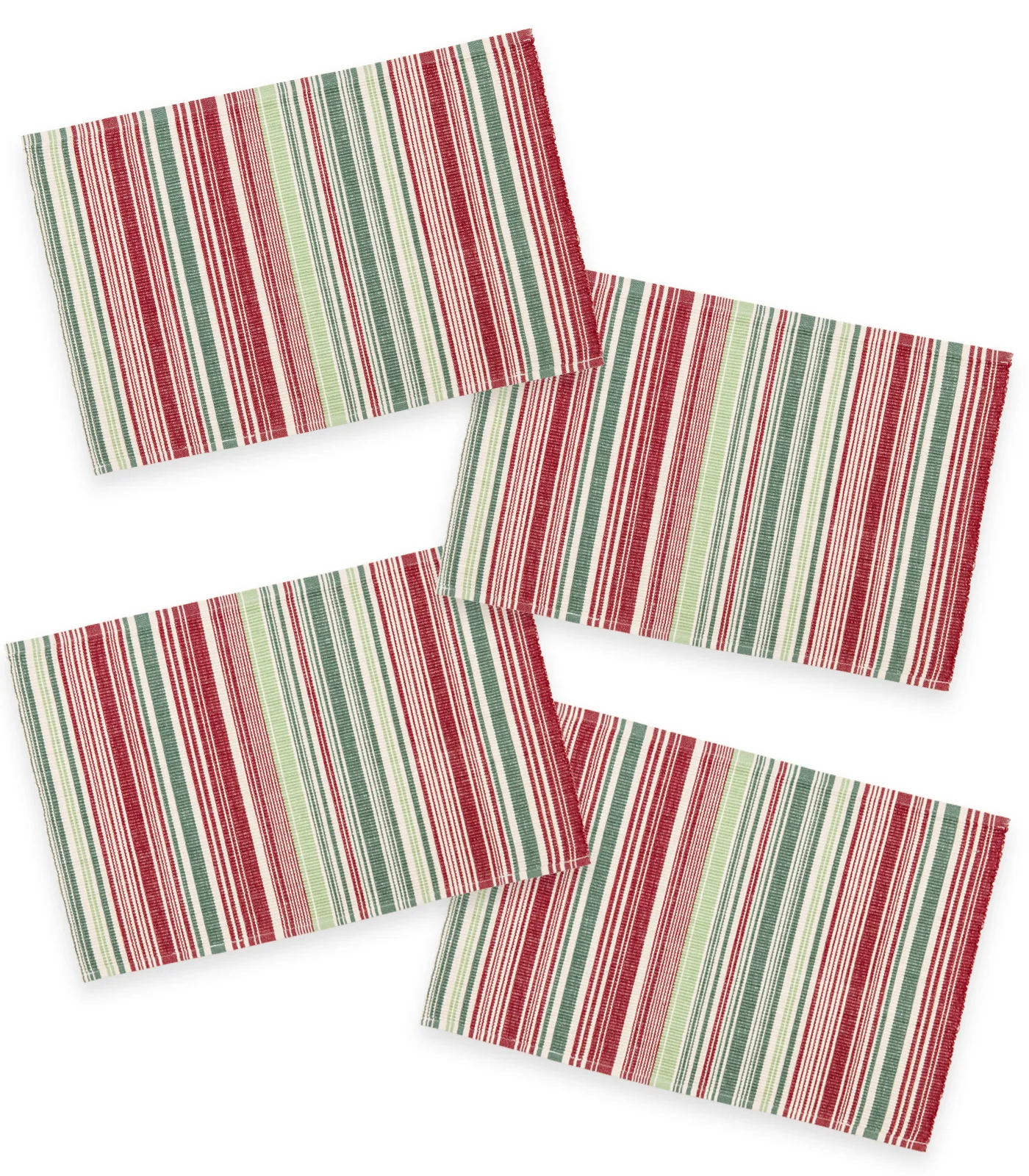 Organic Cotton Retro Stripe Ribbed Placemat & Napkin Set (4 Pack Placemats + 4 Pack Napkins) - Image 2