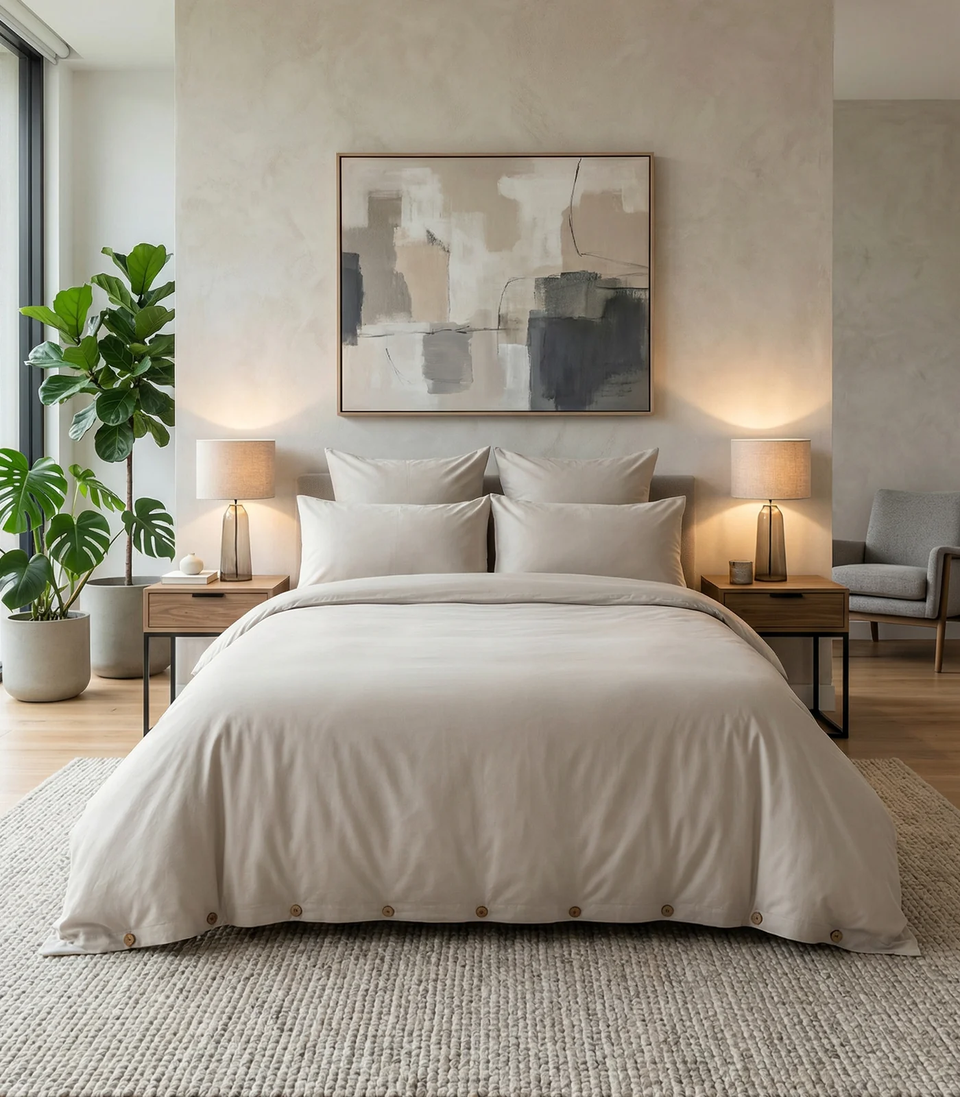 Organic Cotton Sateen Plain Quilt Cover Set - Image 11