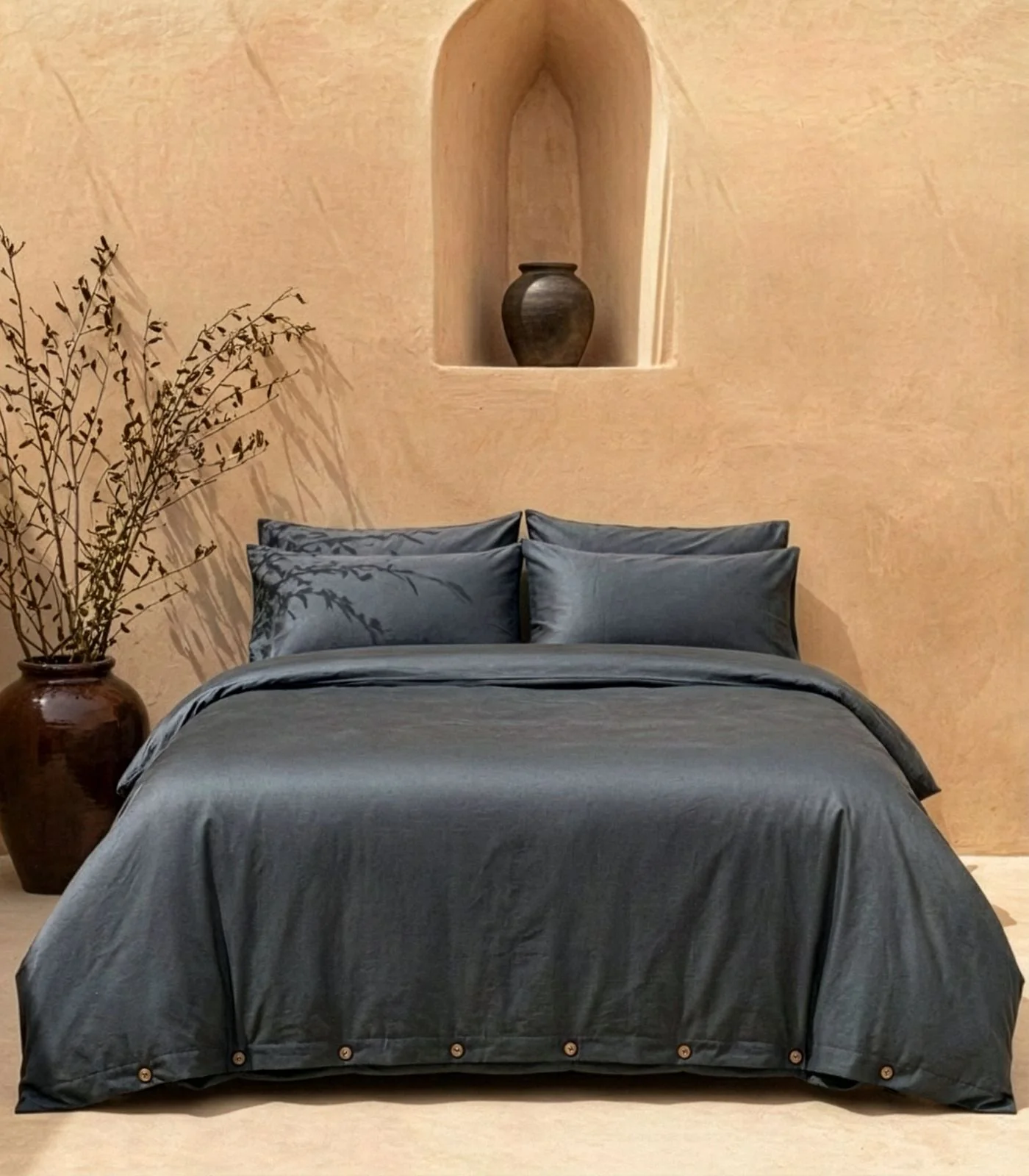 Organic Cotton Sateen Plain Quilt Cover Set - Image 15