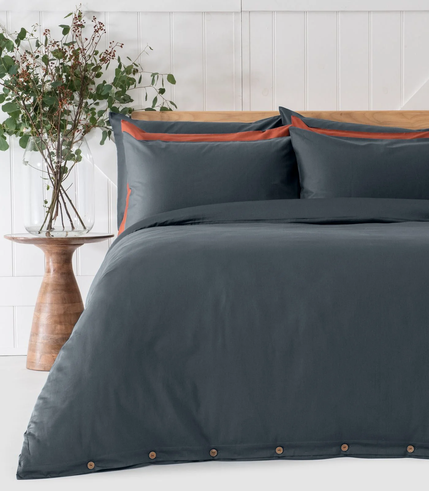 Organic Cotton Sateen Plain Quilt Cover Set - Image 16