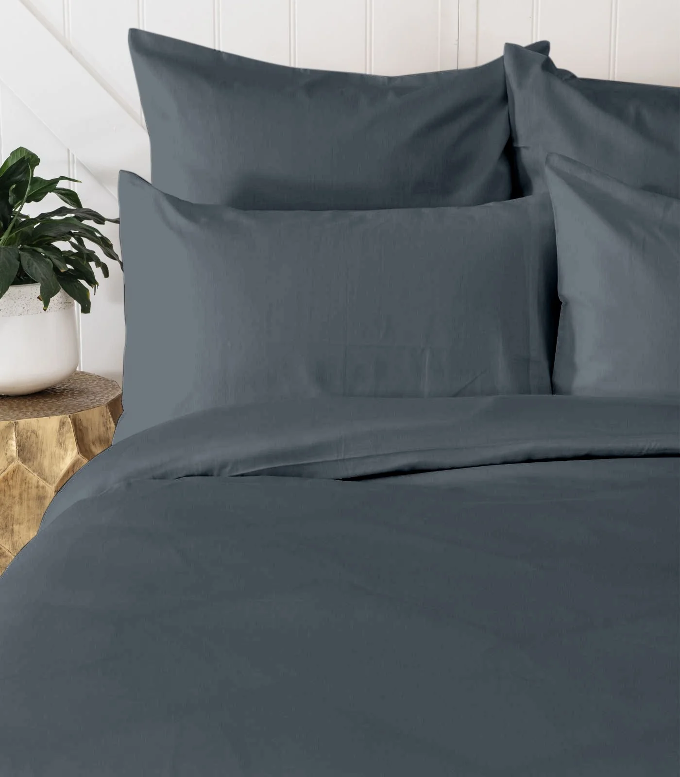 Organic Cotton Sateen Plain Quilt Cover Set - Image 18