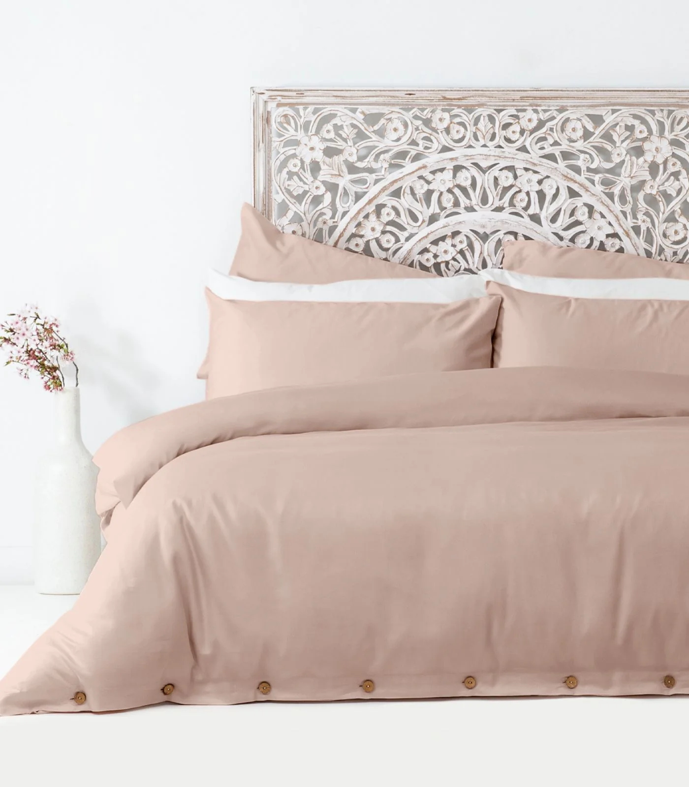 Organic Cotton Sateen Plain Quilt Cover Set - Image 21