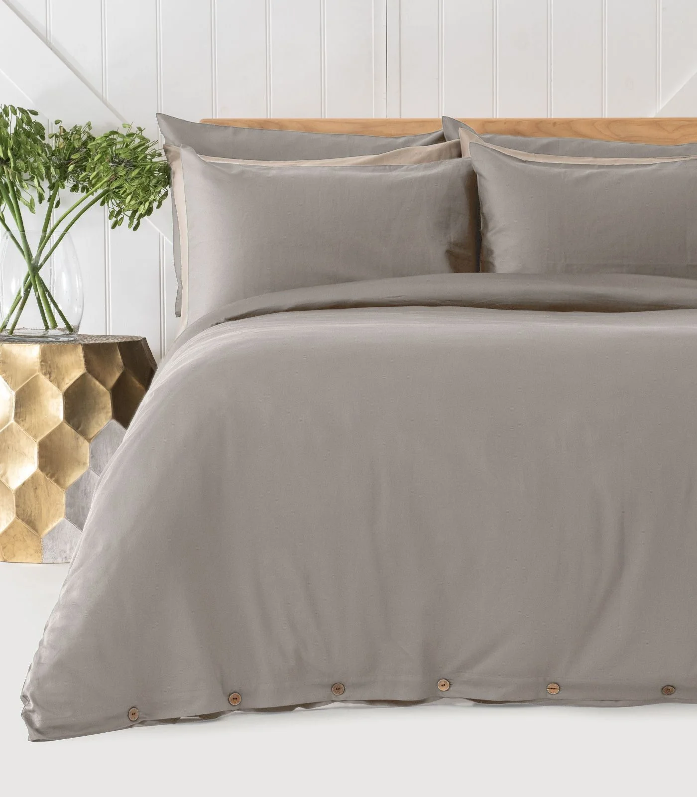 Organic Cotton Sateen Plain Quilt Cover Set - Last Chance - Image 5