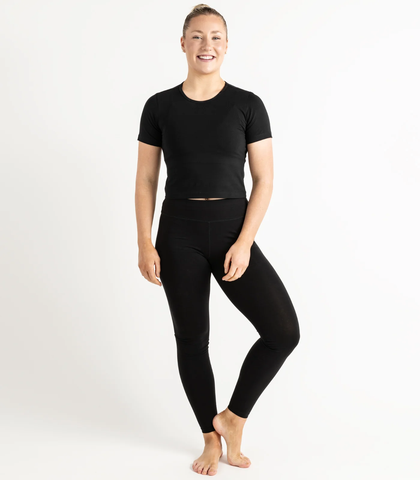 Organic Cotton Short Sleeve Fitted Crop Top - Image 5