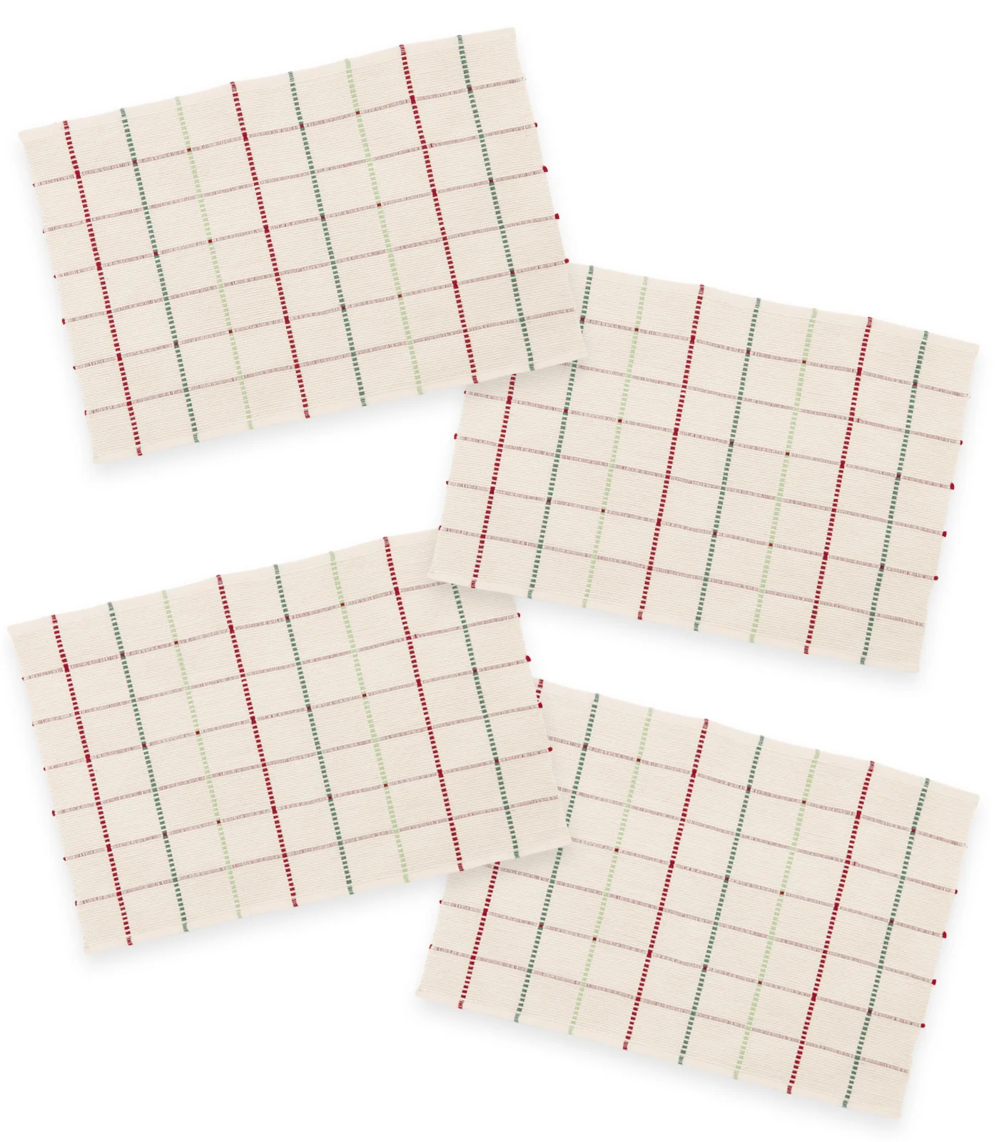 Organic Cotton Square Ribbed Placemat & Napkin Set (4 Pack Placemats + 4 Pack Napkins) - Image 2