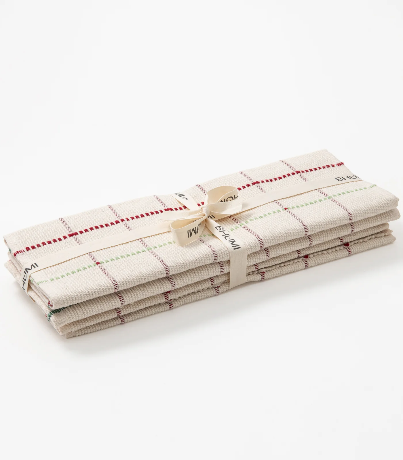 Organic Cotton Square Ribbed Placemat & Napkin Set (4 Pack Placemats + 4 Pack Napkins) - Image 5