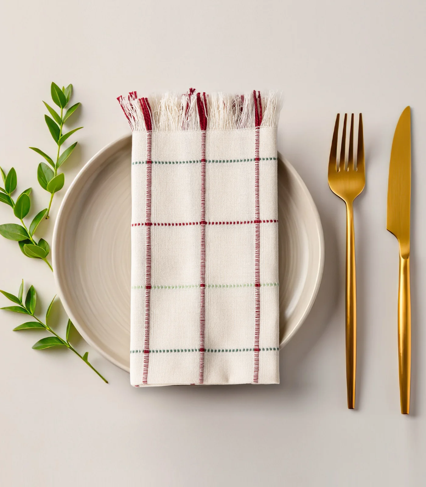 Organic Cotton Square Ribbed Placemat & Napkin Set (4 Pack Placemats + 4 Pack Napkins) - Image 7