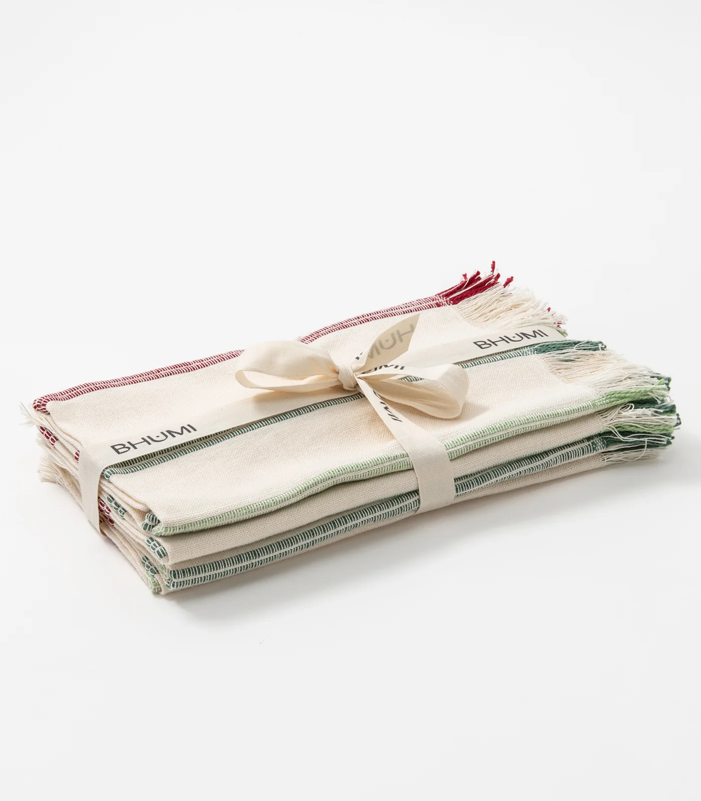 Organic Cotton Stripe Ribbed Placemat & Napkin Set (4 Pack Placemats + 4 Pack Napkins) - Image 8