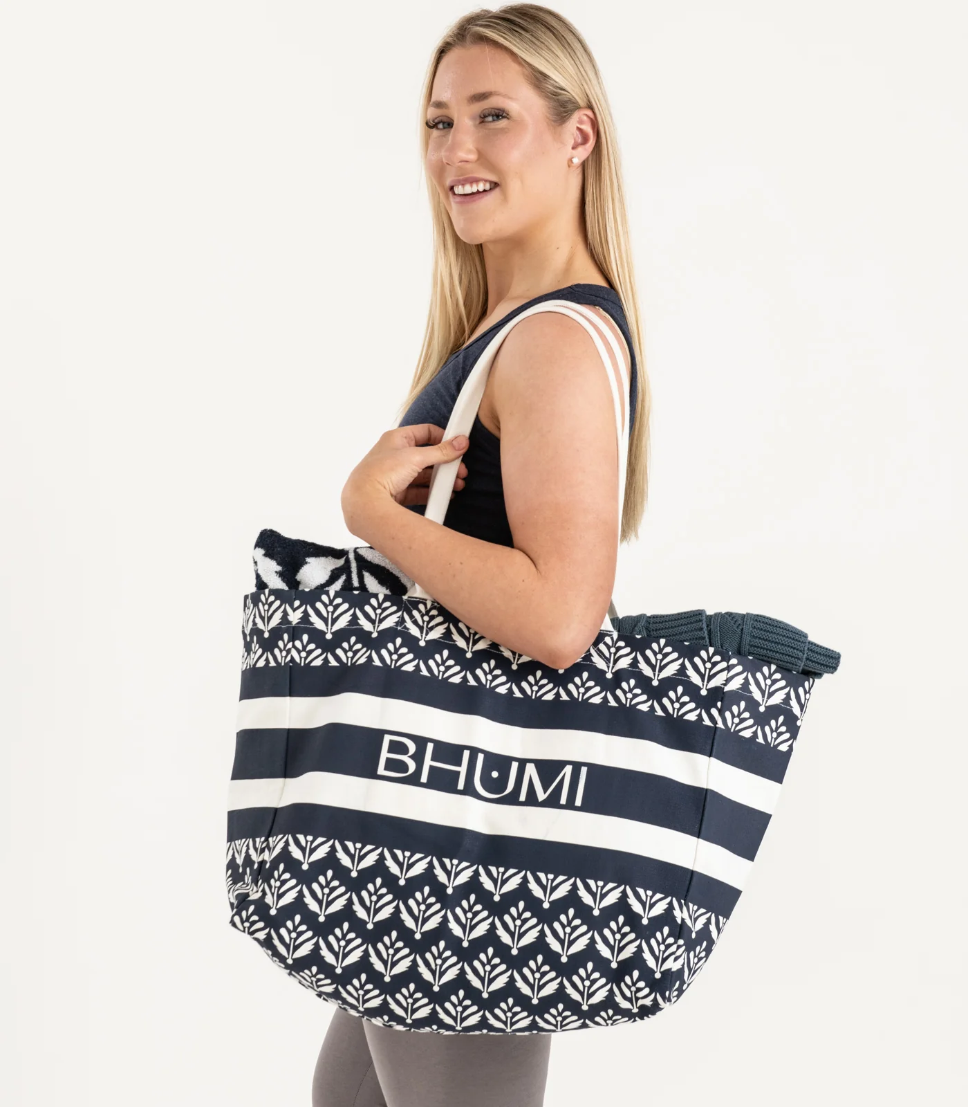 Organic Cotton Tote Bag - Navy - Image 2