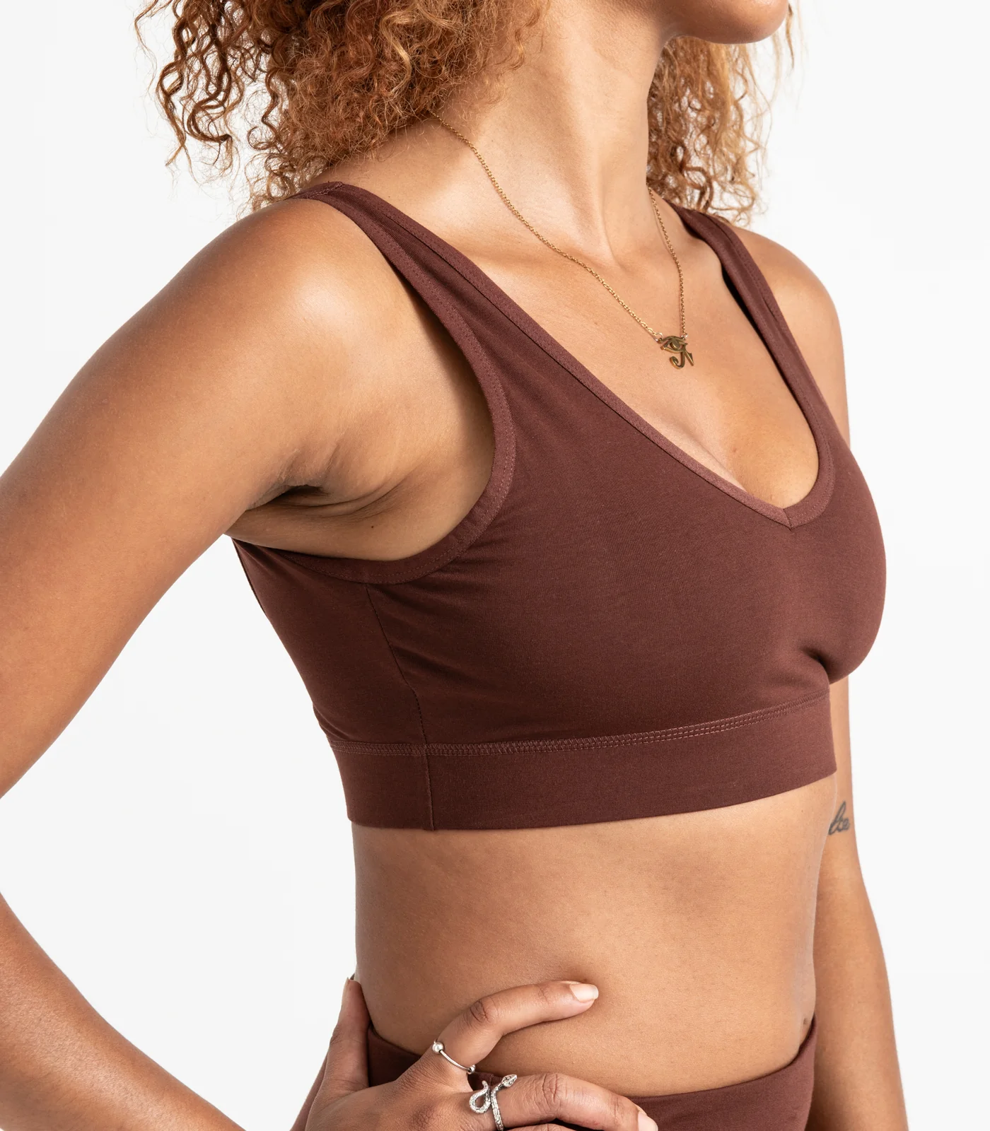 Organic Cotton V Neck Crop Top - Image 3