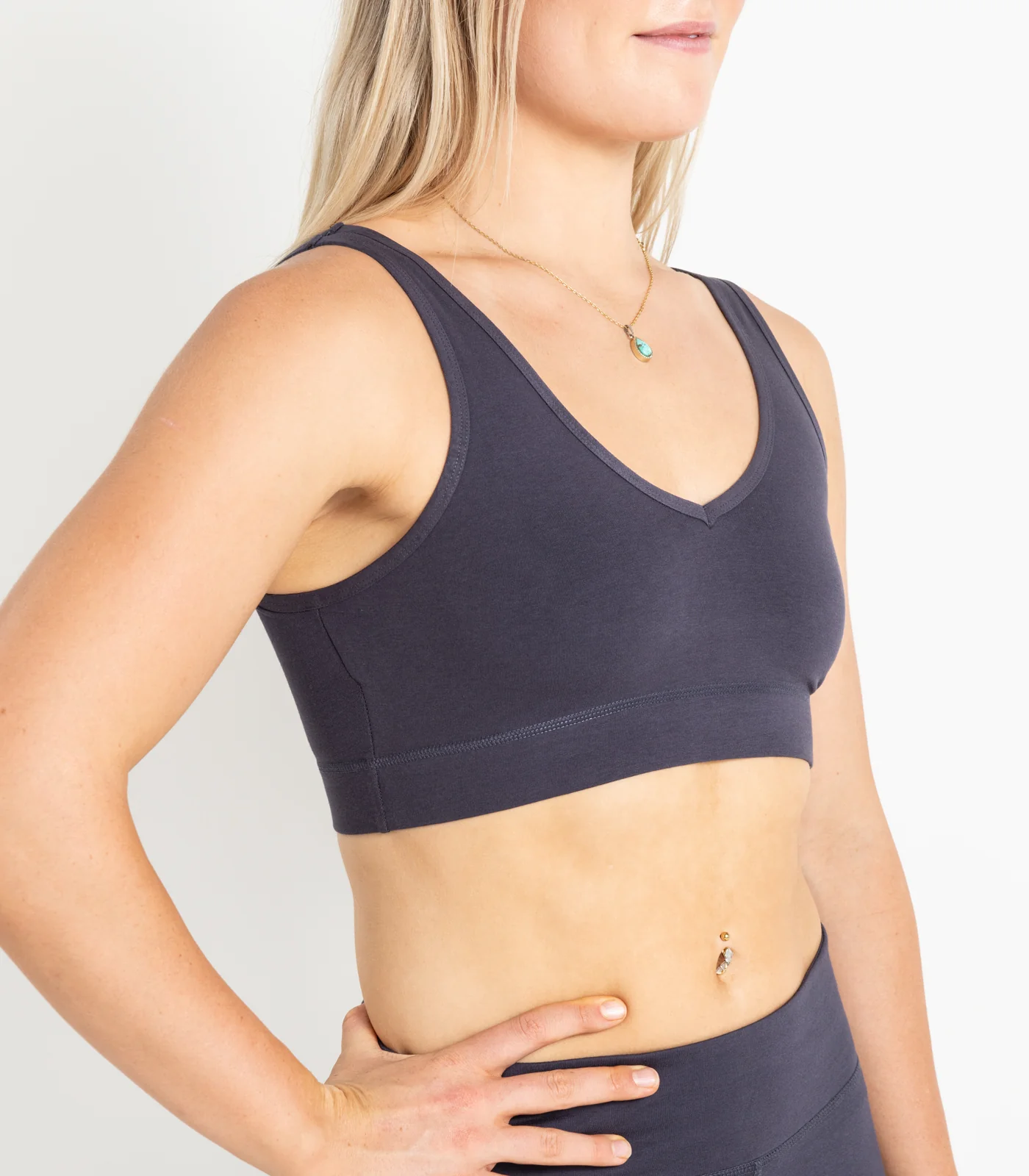Organic Cotton V Neck Crop Top - Image 9